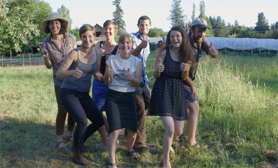 The leaders of the Washington Young Farmers Coalition show their enthusiasm for farming.